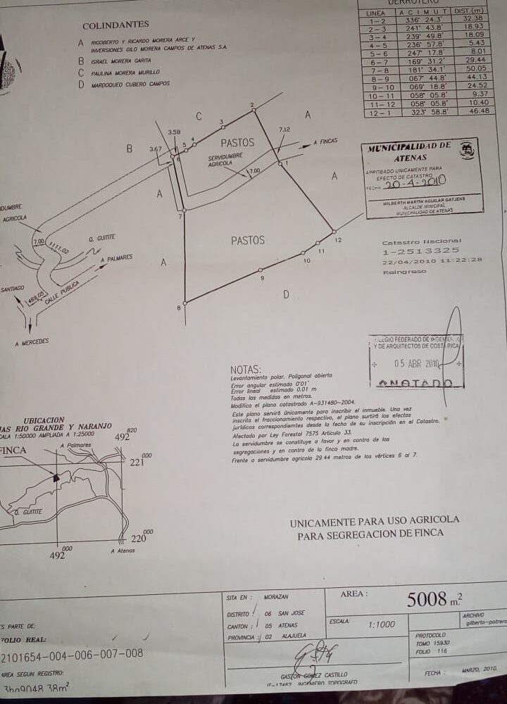 Building Lots for sale in Atenas Costa Rica