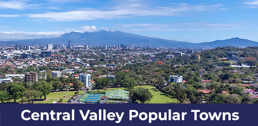 Browse Costa Rica Real Estate in the Central Valley​​ by Towns - Costa Rica Retirement Vacation Properties